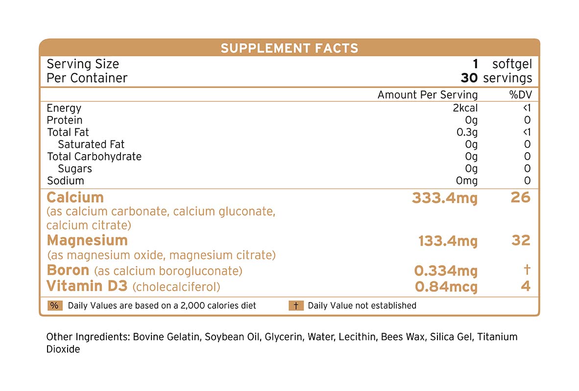 Liqui Cal/Mag supplement facts
